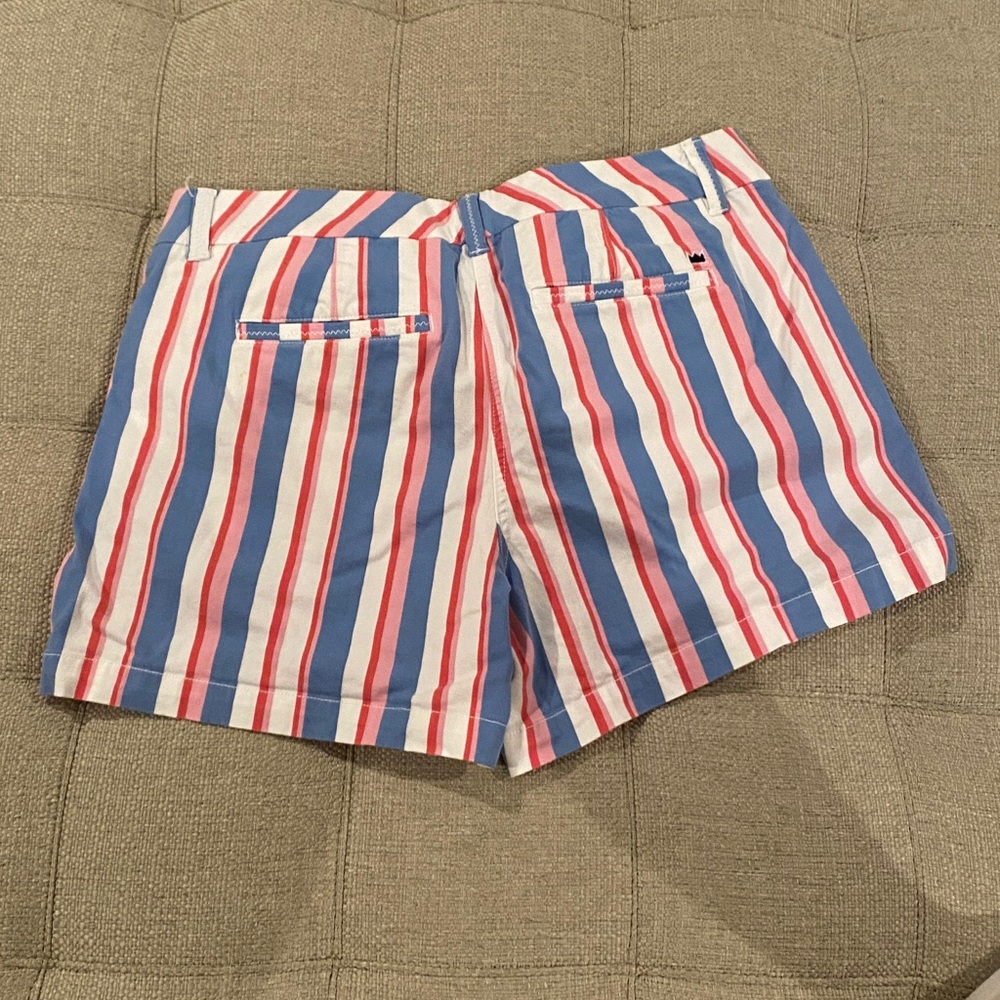 crown & ivy Blue and Red/Pink Striped Women's Shorts - Picture 4 of 6